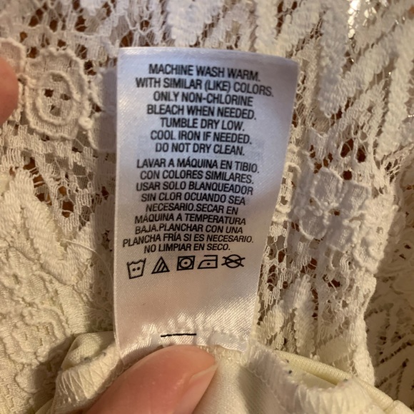 ** Route 66 White Lace Women’s 3/4 Sleeve Blouse L - Picture 7 of 13